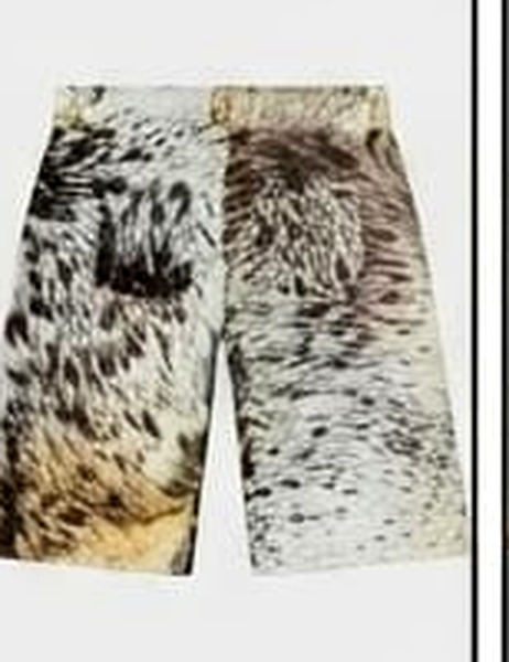 Genuine Natural Hair Cowhide Leather Shorts view 4