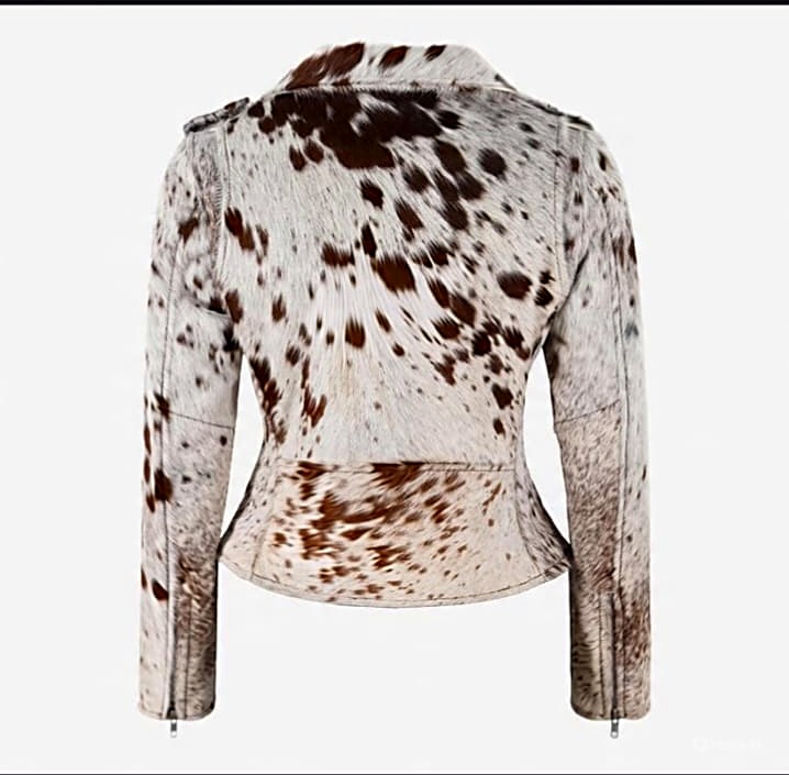 Natural Hair Cowhide Leather Jacket for Women view 2