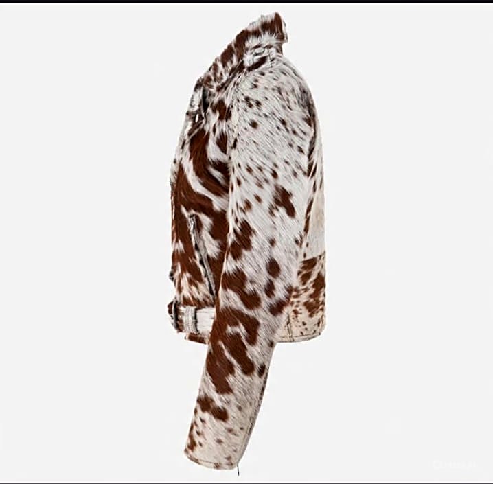 Natural Hair Cowhide Leather Jacket for Women view 3
