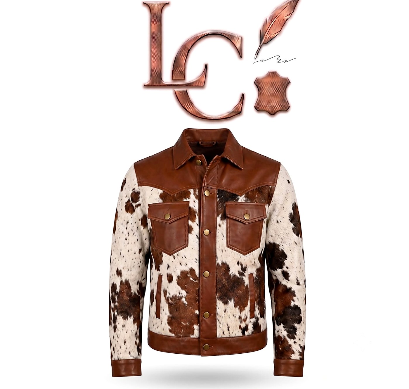 Men's Natural Cowhide Leather Jacket — premium men's jacket in genuine leather