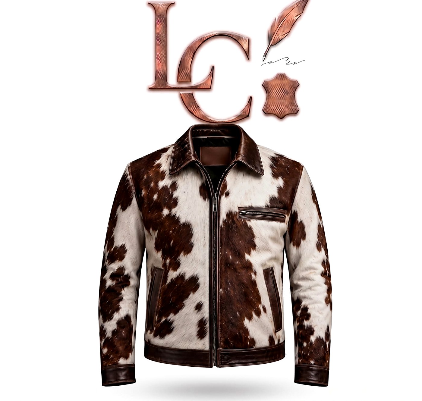 Men's Natural Cowhide Leather Jacket view 3