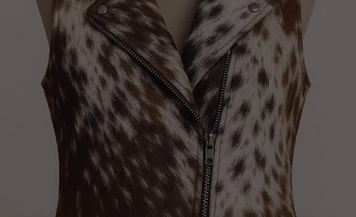 Women's Cowhide Leather Biker Vest | Sleeveless Moto Gilet — premium cowhide vest in genuine leather