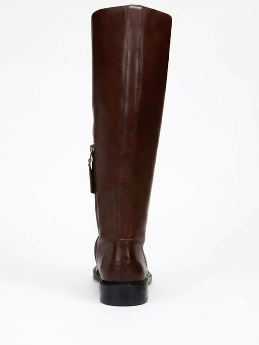 Brown Tall Lace-Up Leather Riding Boots | Knee-High Equestrian Boot view 3